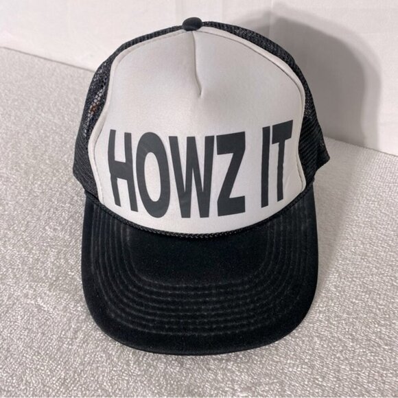 5/$25 Vintage Otto Black White Howz It Mesh Back Snap Back Trucker Hat - Picture 1 of 12